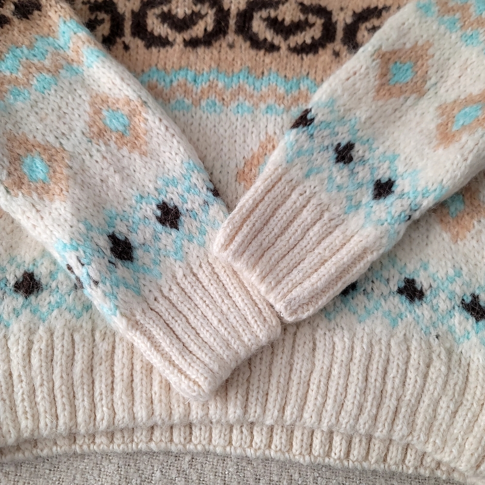 Zara Girls Patterned Wool Blend Knit Hoodie | Size 9-10 - Picture 14 of 17
